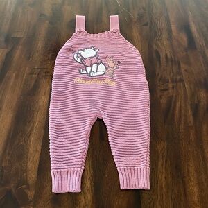 Disney Baby Knit Pale Rose Winnie The Pooh Overalls
